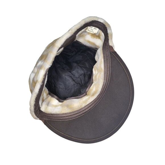 Newsboy Brown Fuzzy Made In USA Heavy Duty Sz 7 1/4‎ Fitted Hat Women - Picture 6 of 6